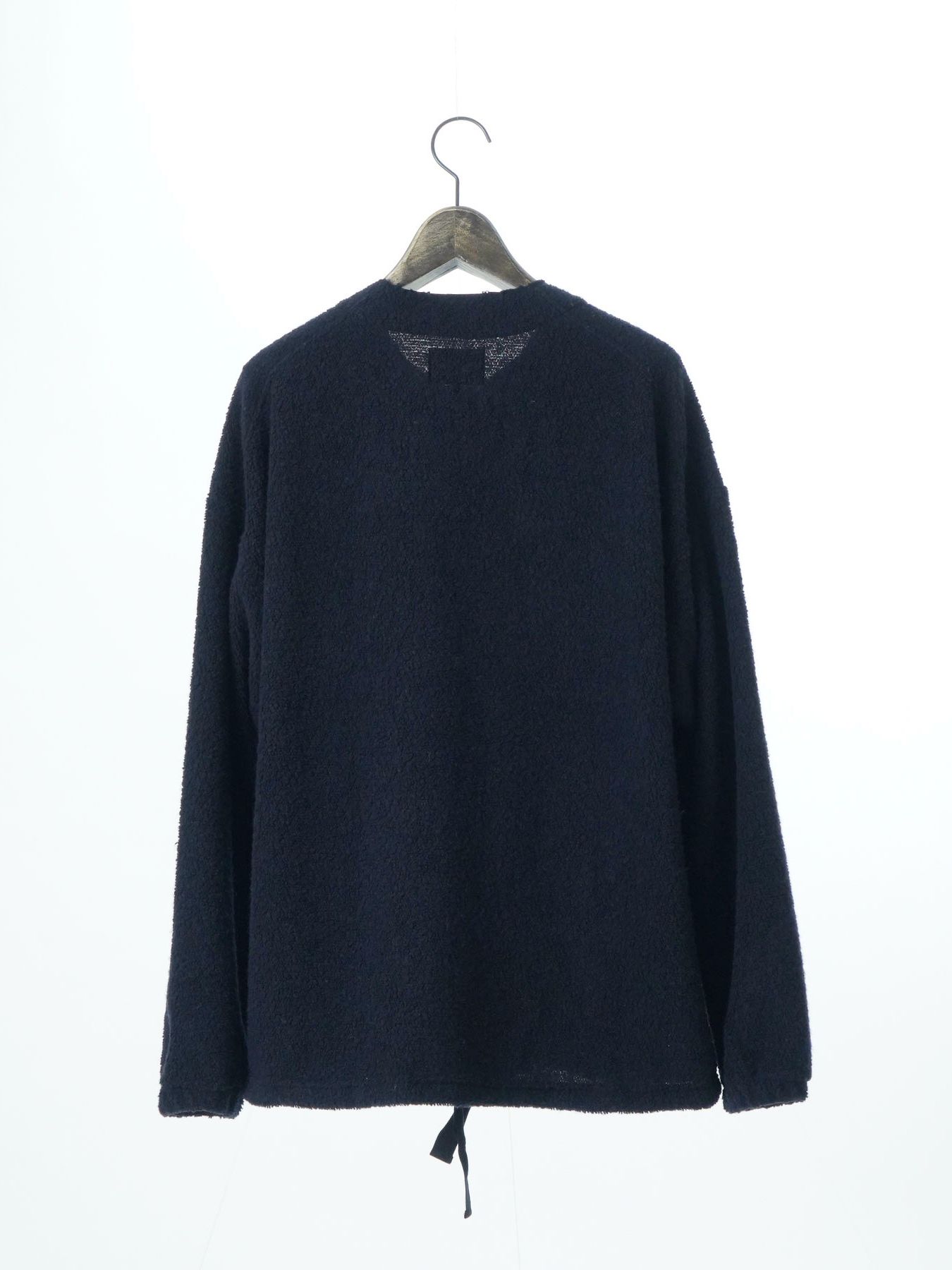 【予約品 】WOOLSNAP / ウールパイル カーディガン / ネイビー