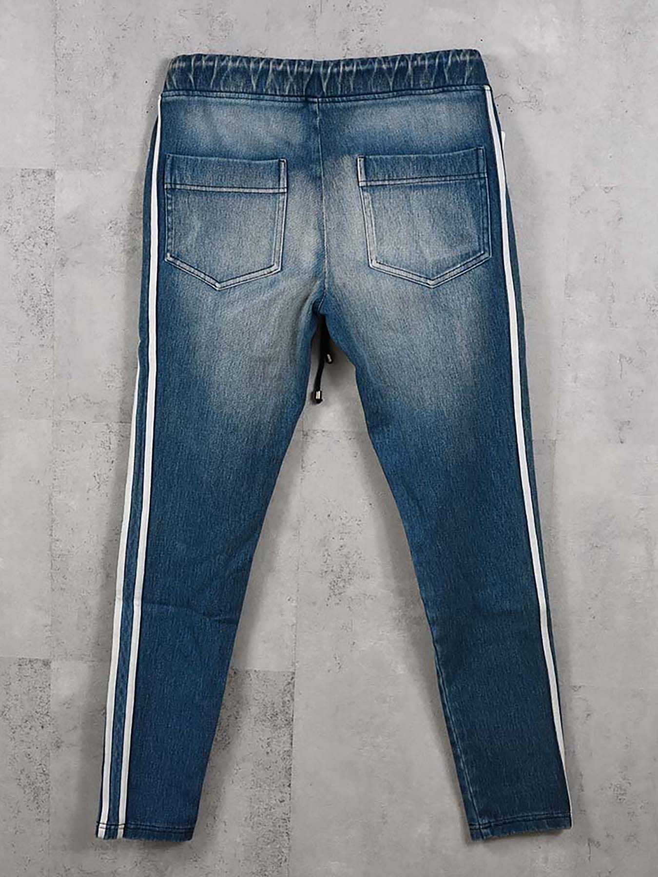 【予約品 8月31日(日) 締切】EX DENIM JERSEY BLINDLINE PT / EXデニムジャージ ブラインドラインパンツ / ライトインディゴ