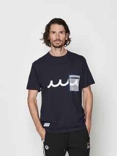 【予約品 10月9日(木) 締切】muta  Mesh Trimming Pocket Tee / Tシャツ / ネイビー【Acanthus × muta MARINE】