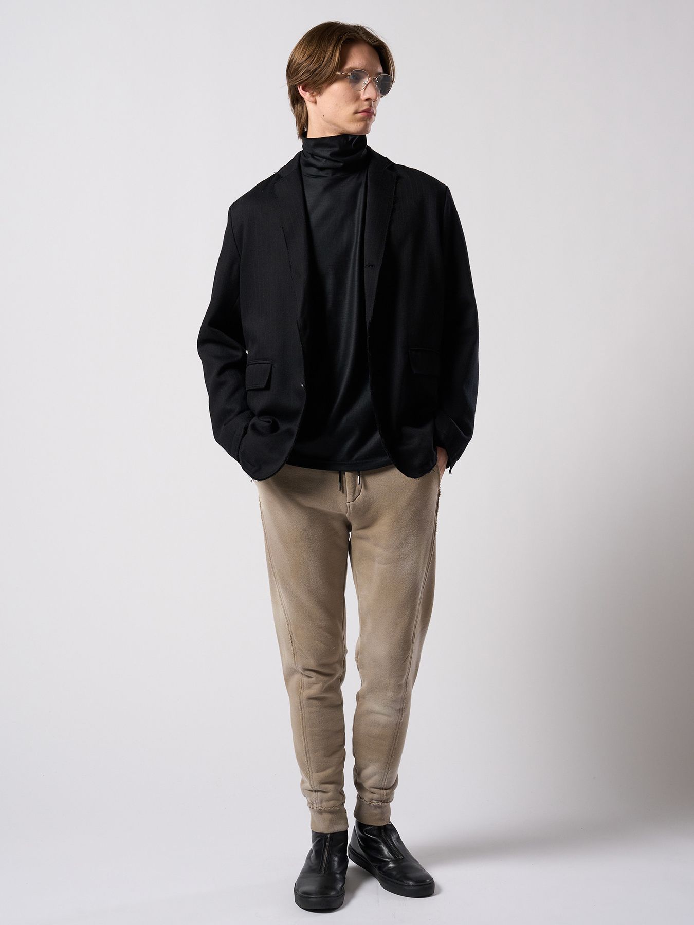 【予約品 4月19日(日) 18時締切】ex.comfy wool turtle  / メリノウールジャージー タートルネック / ブラック