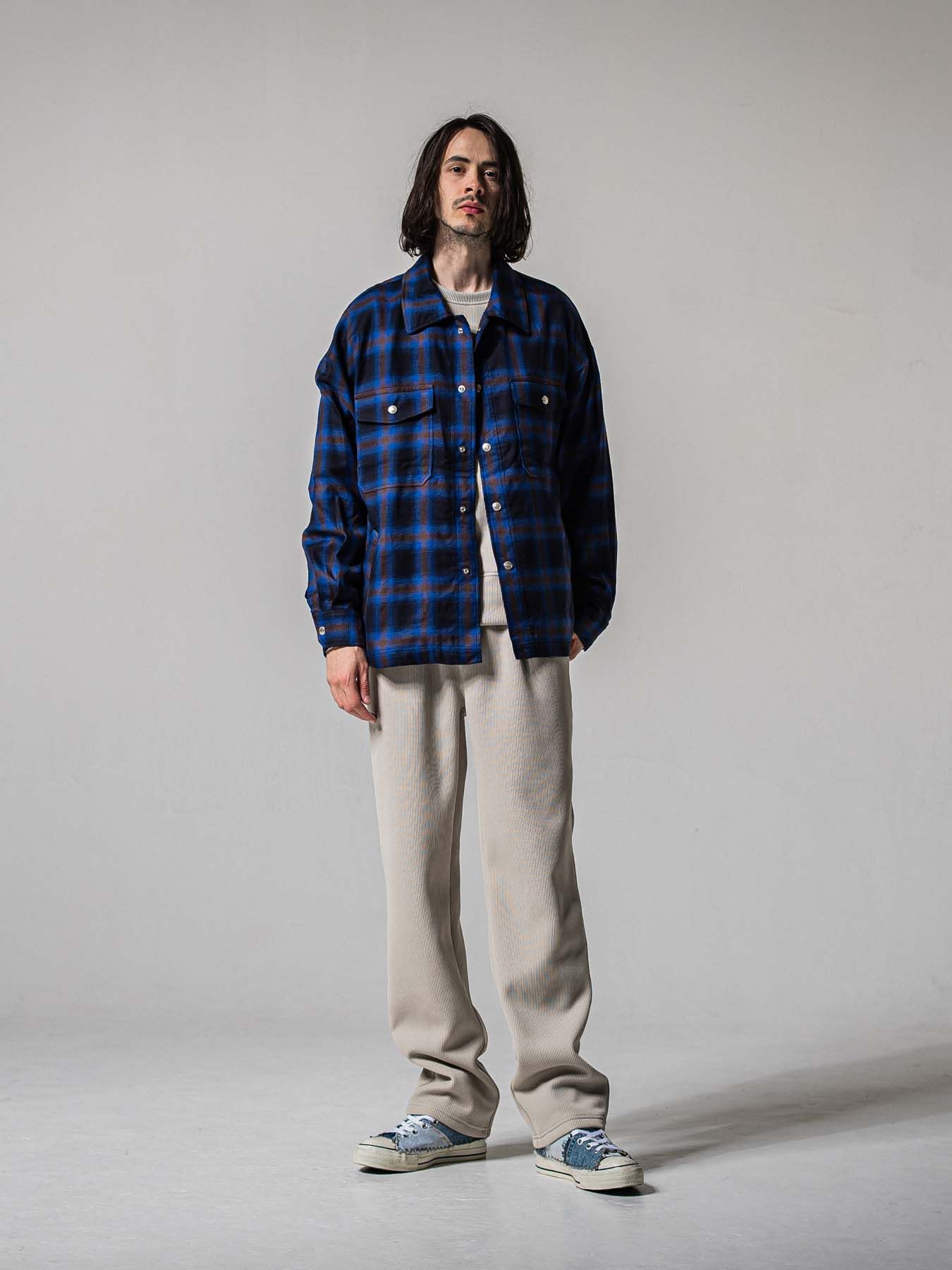 【予約品 11月16日(日) 締切】50s CHECK JK / オンブレチェック シャツジャケット / ブルー