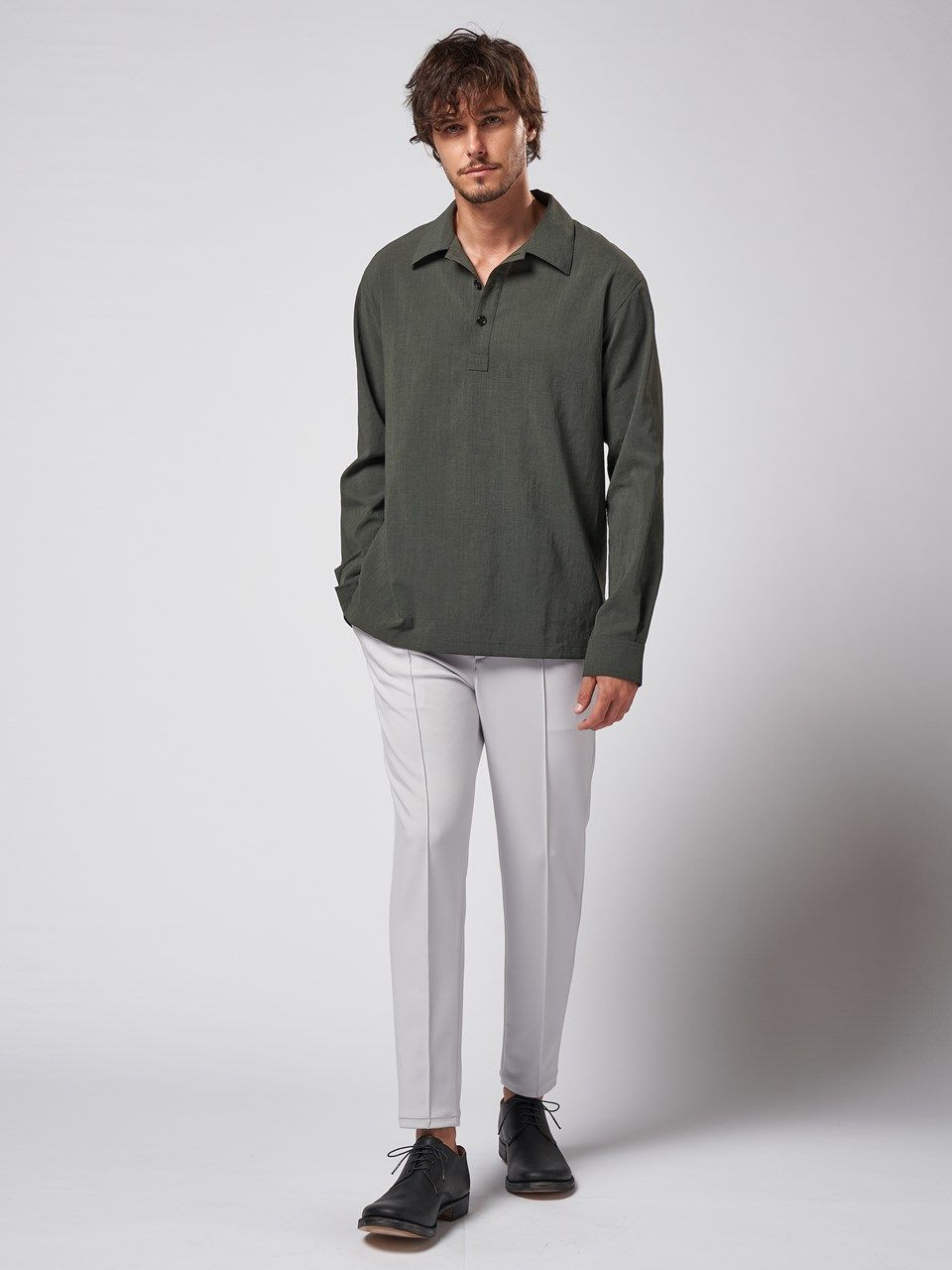《予約品》 shirt pullover / プルオーバーシャツ / カーキ