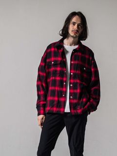 【予約品 11月16日(日) 締切】50s CHECK JK / オンブレチェック シャツジャケット / レッド