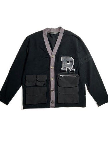 《予約品8月31日 23時55分締め》 POCKET CD / カーディガン / ブラック 【roarguns 】 2024年2月入荷予定
