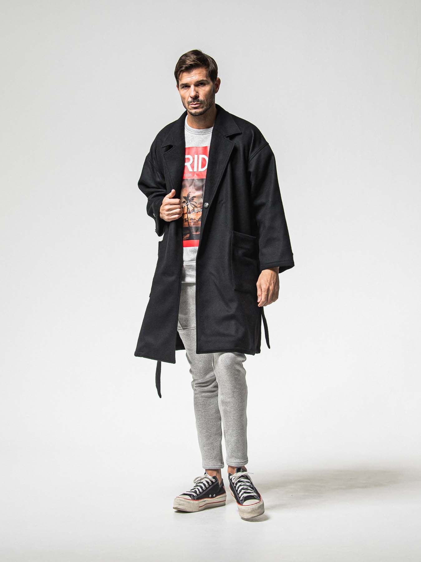 【予約品 】GOWN OVER COAT / ガウンオーバーコート / ブラック