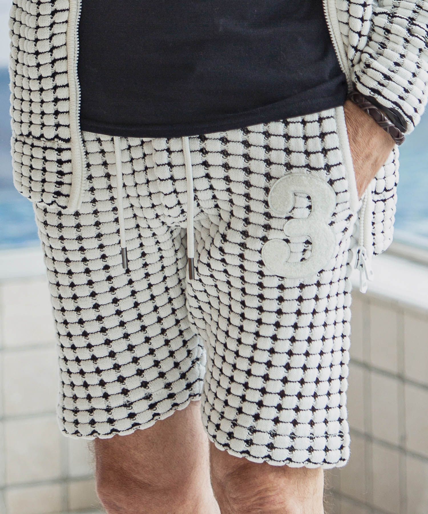 BIG WAFFLE "3" KNIT SHORTS / ビッグワッフル ハーフパンツ / USB-21029