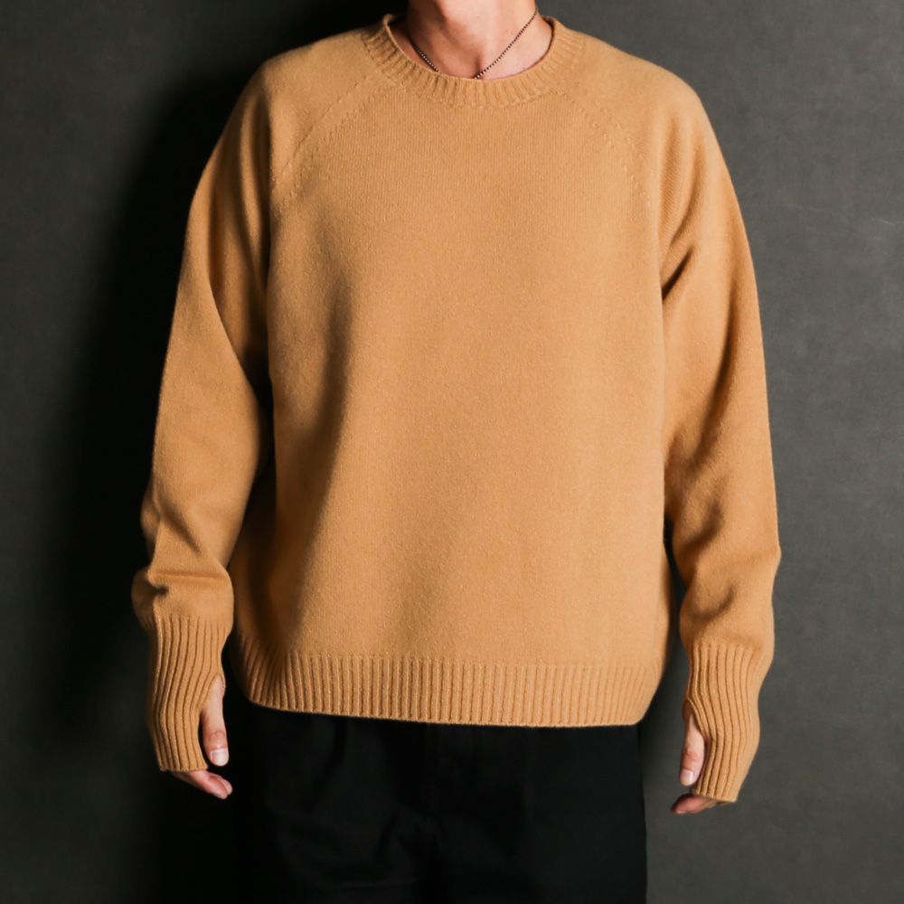 Seamless knit sweater - Wool & cashmere & silk / シームレス クルーネックセーター - ウール & カシミヤ & シルク / SN-592G