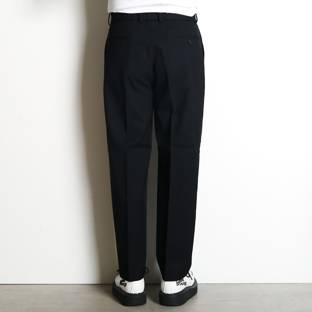 Flat Tapered Trousers - Black / 3/60 オーガニックウールサバイバルクロス® - フラットテーパードトラウザーズ / A26C07PT01C