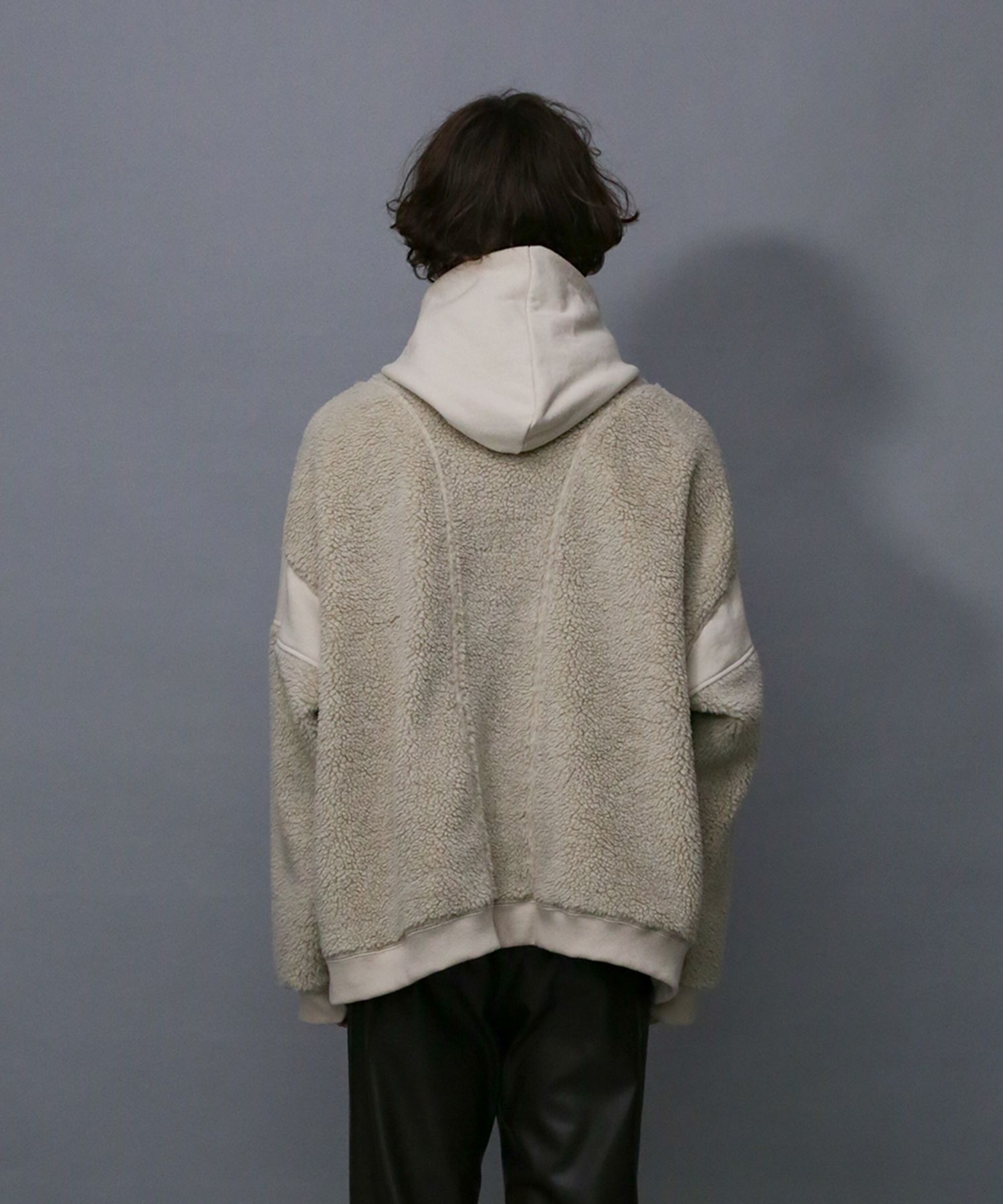BOA×SWEAT HOODIE / ボア×スウェット ハーフジップパーカー / 179203