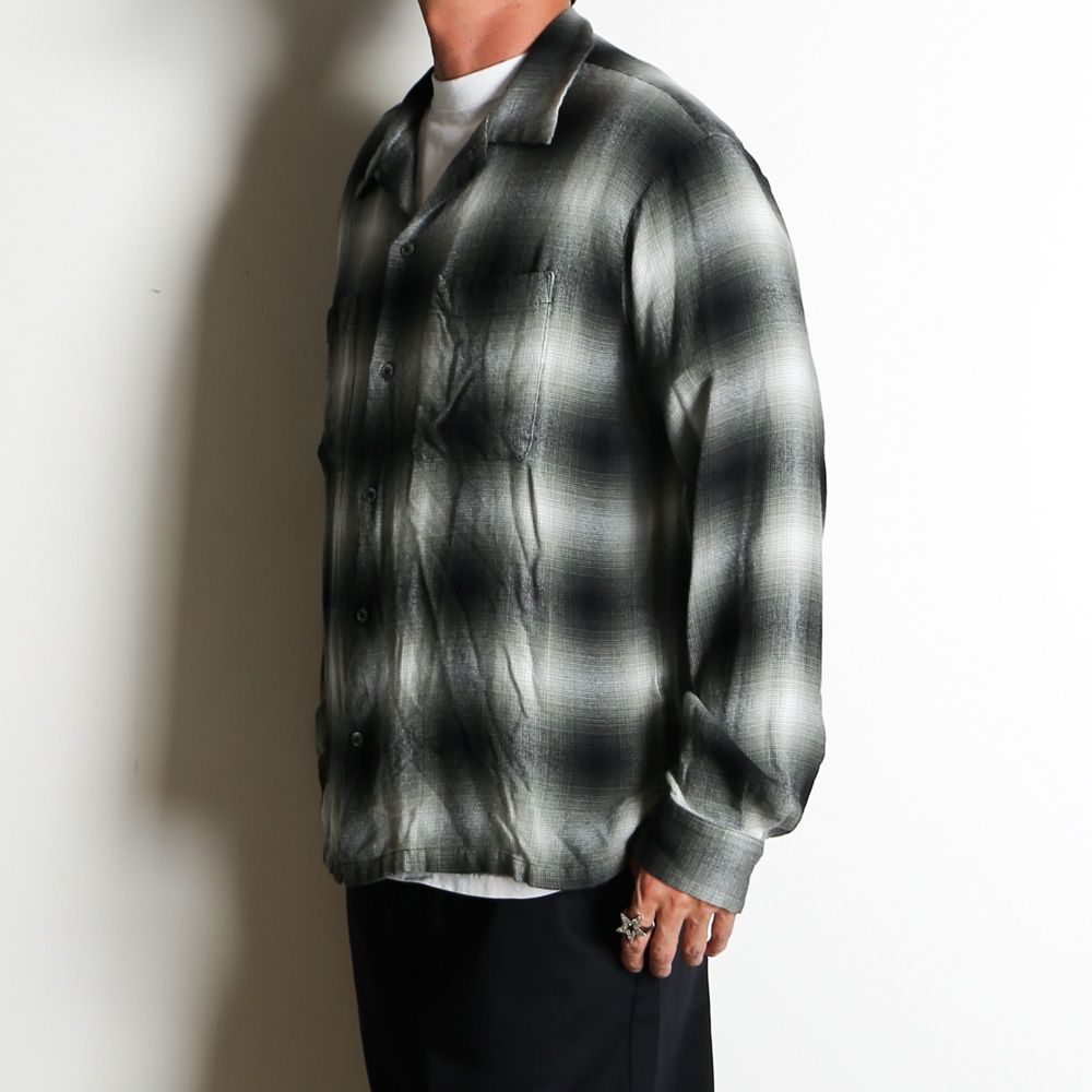R.Flannel Ombre Open Collar SH - BLT / 2604-5002
