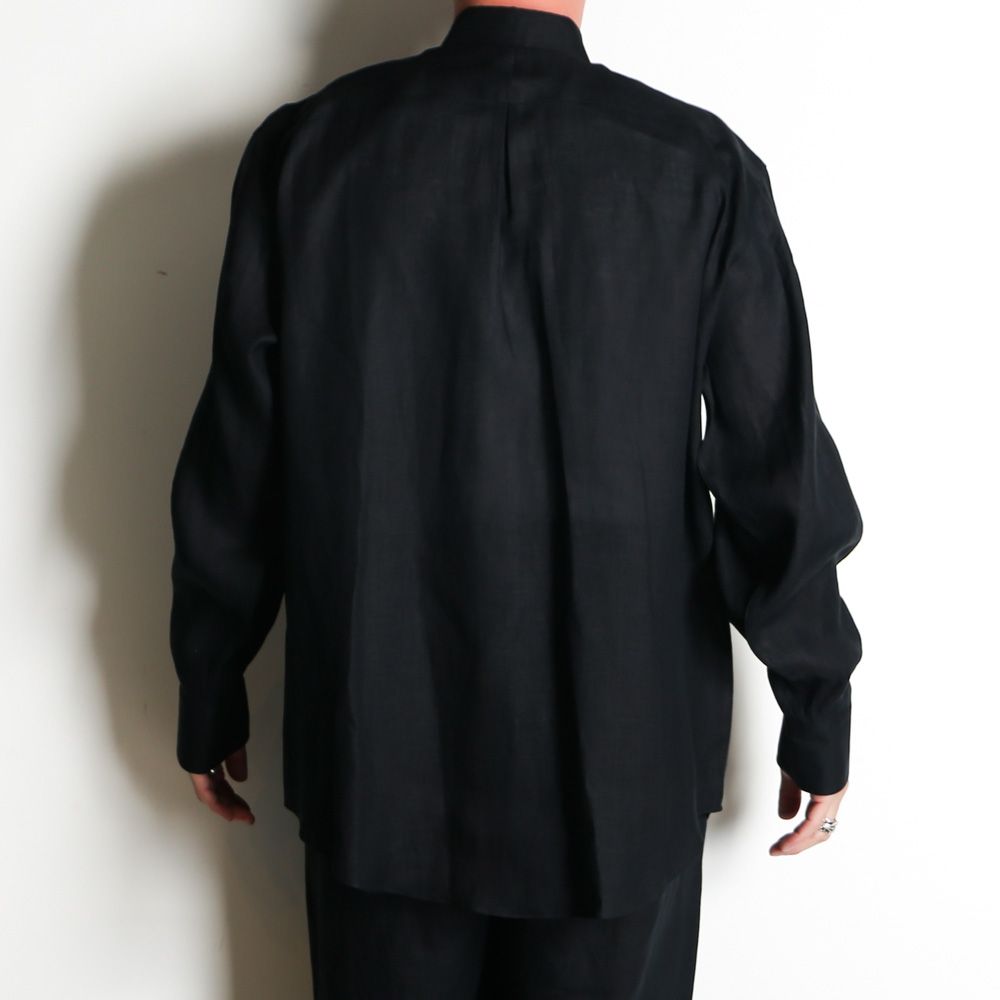 COMFORT FIT SHIRT - BLACK / ヘンプ細布 - コンフォートフィットシャツ / A26A22SH01C
