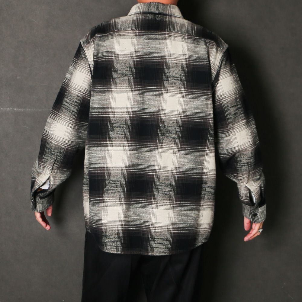 Heavy Cotton Flannel Ombre Work Shirt  - BLT / MDFBF09503