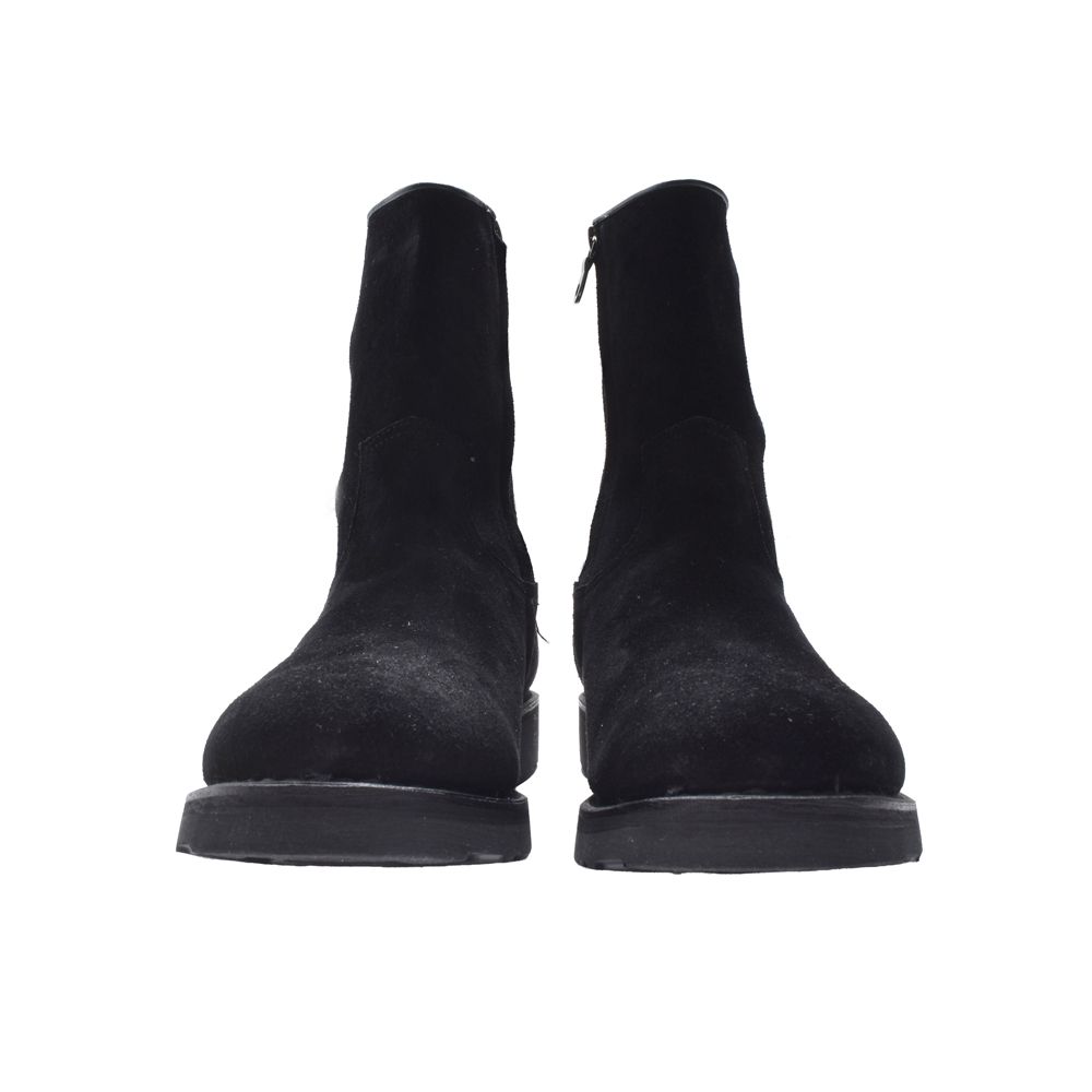 Suede Leather Side Zipper Boots - BLK / MDMGK001