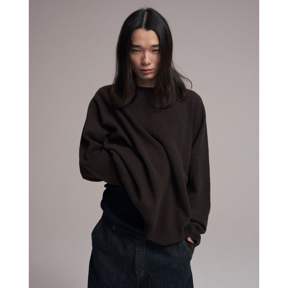 Seamless knit sweater - Wool & cashmere & silk / シームレス クルーネックセーター - ウール & カシミヤ & シルク / SN-592H