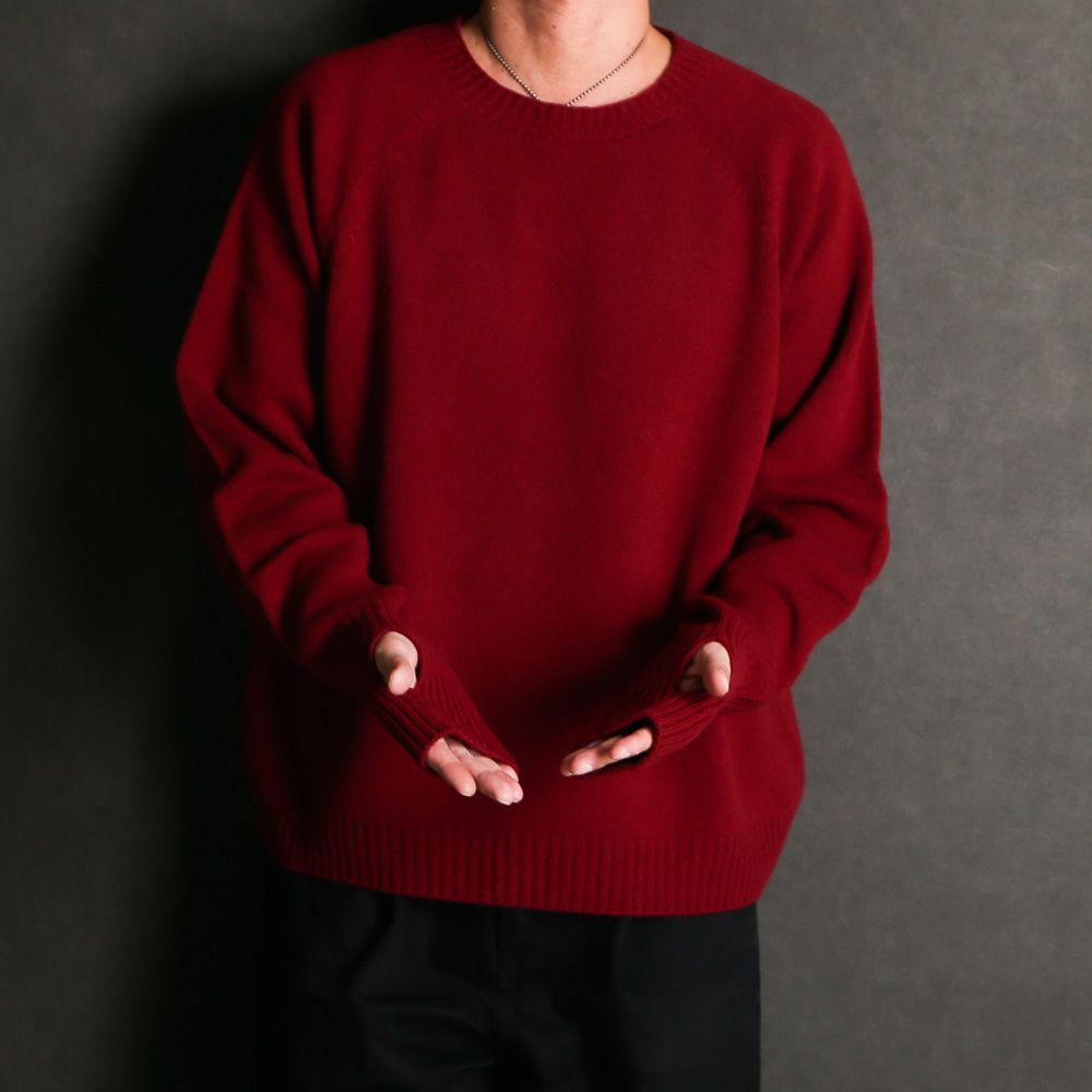 Seamless knit sweater - Wool & cashmere & silk / シームレス クルーネックセーター - ウール & カシミヤ & シルク / SN-592B