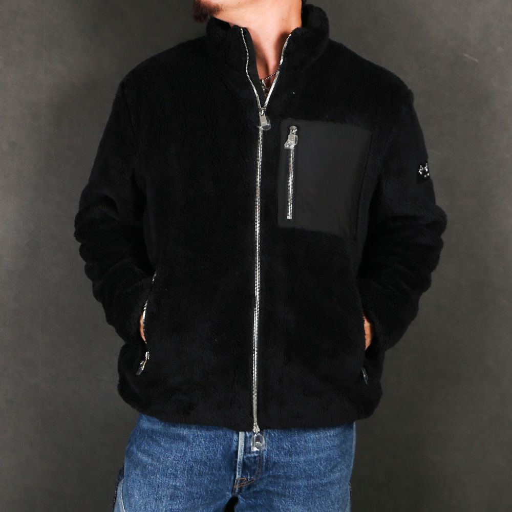 MONREALE モンレアレ - BLACK / ボア スタンドカラーブルゾン (フリース) /  MJXA0213033588