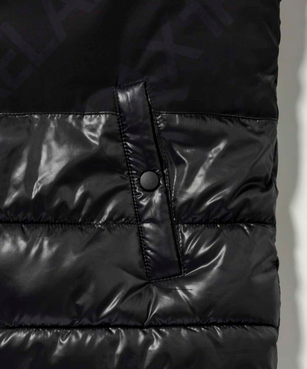 DIAGONAL LOGO VEST / 総柄ロゴパデッドベスト / USO-22073