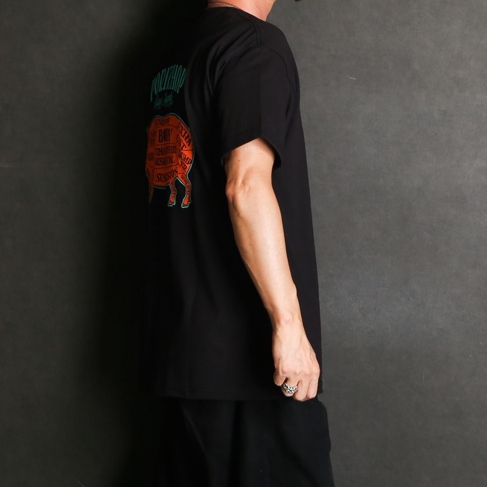 PCP BACK TEE - BLACK / ショートスリーブTシャツ
