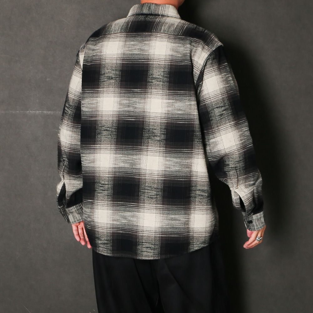 Heavy Cotton Flannel Ombre Work Shirt  - BLT / MDFBF09503
