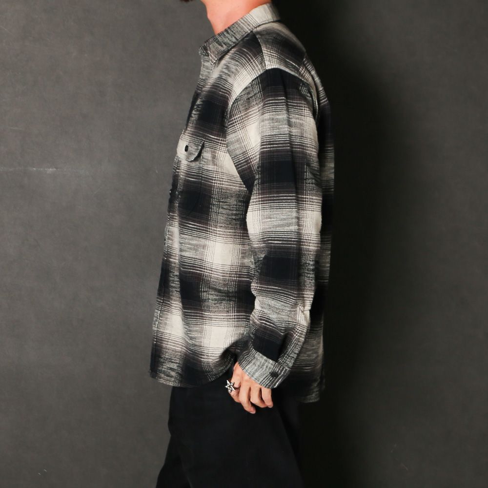 Heavy Cotton Flannel Ombre Work Shirt  - BLT / MDFBF09503