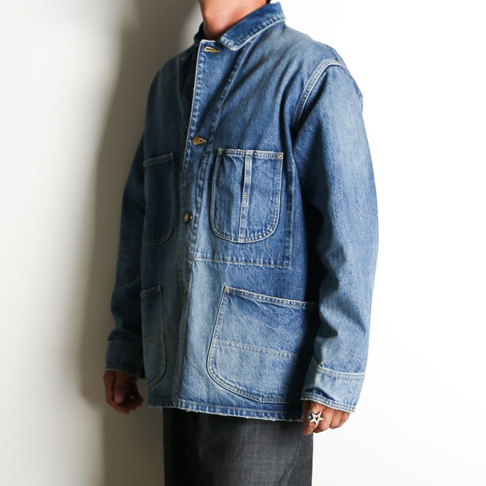 COVERALL JACKET - USED WASHED / オーガニックコットン 13.5oz セルビッチデニム - カバーオールジャケット / M25C02BL01C