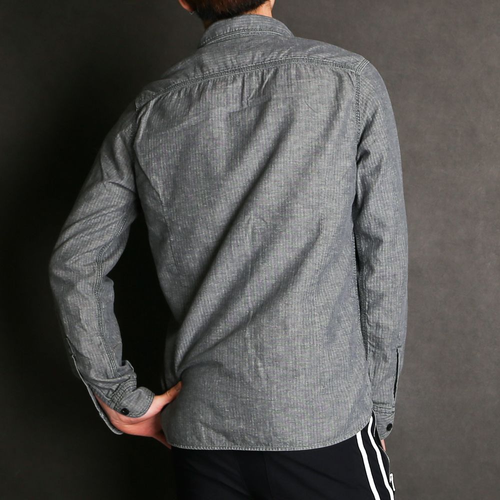 HERRINGBONE INDIGO CHAMBRAY WORK SHIRTS / ヘリンボン シャンブレー ワークシャツ / TSH-F2003