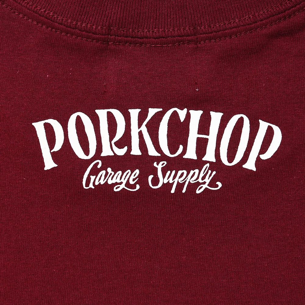 PORKCHOP PORK FRONT TEE　BURGUNDY PORKCHOP - PORK FRONT TEE 25 - BURGUNDY / ショートスリーブT
