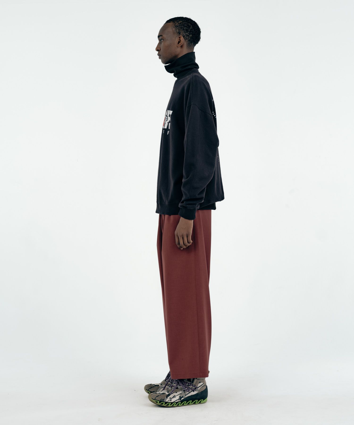 WORSTED WOOL-LIKE TWILL PT / 2タックワイドイージーパンツ / 478214