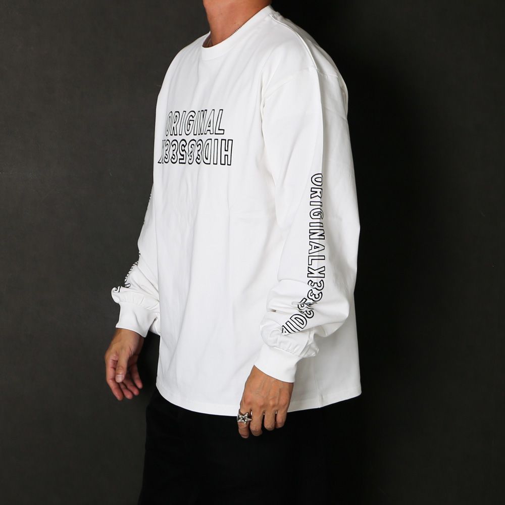 " HIDEANDSEEK × Toru Nishiura " / Original L/S Tee - WHT / Tシャツ / H30th-091526