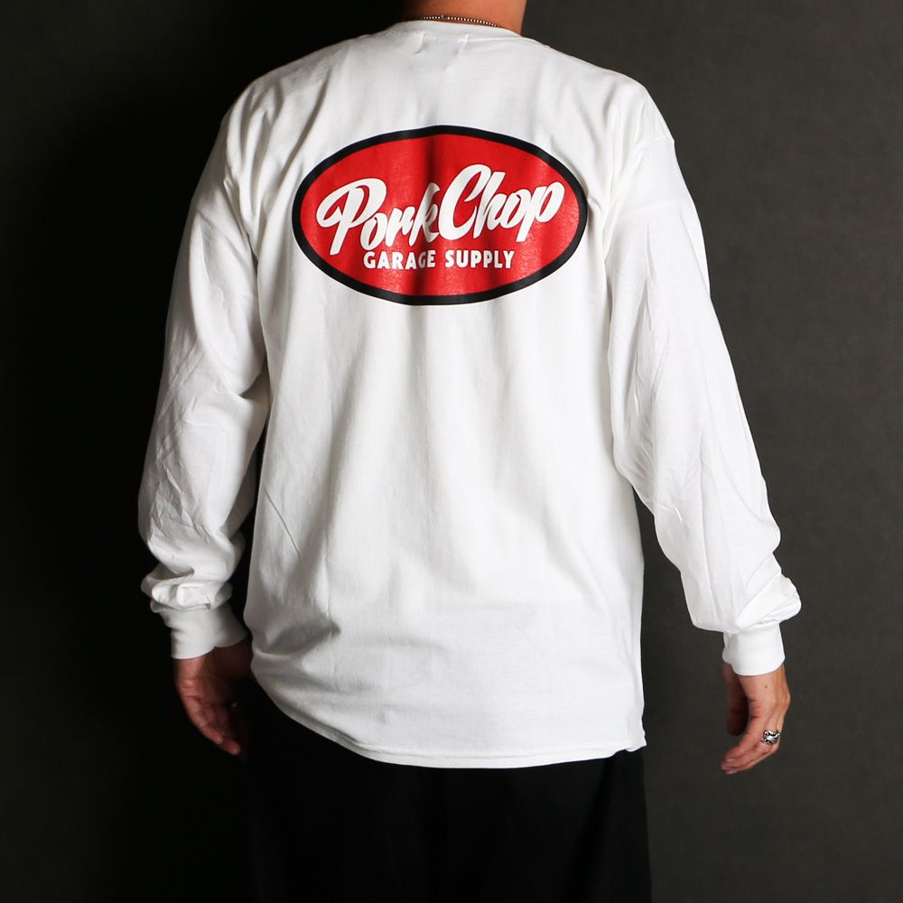 NC OVAL SCRIPT L/S TEE - WHITE / ロングスリーブTシャツ