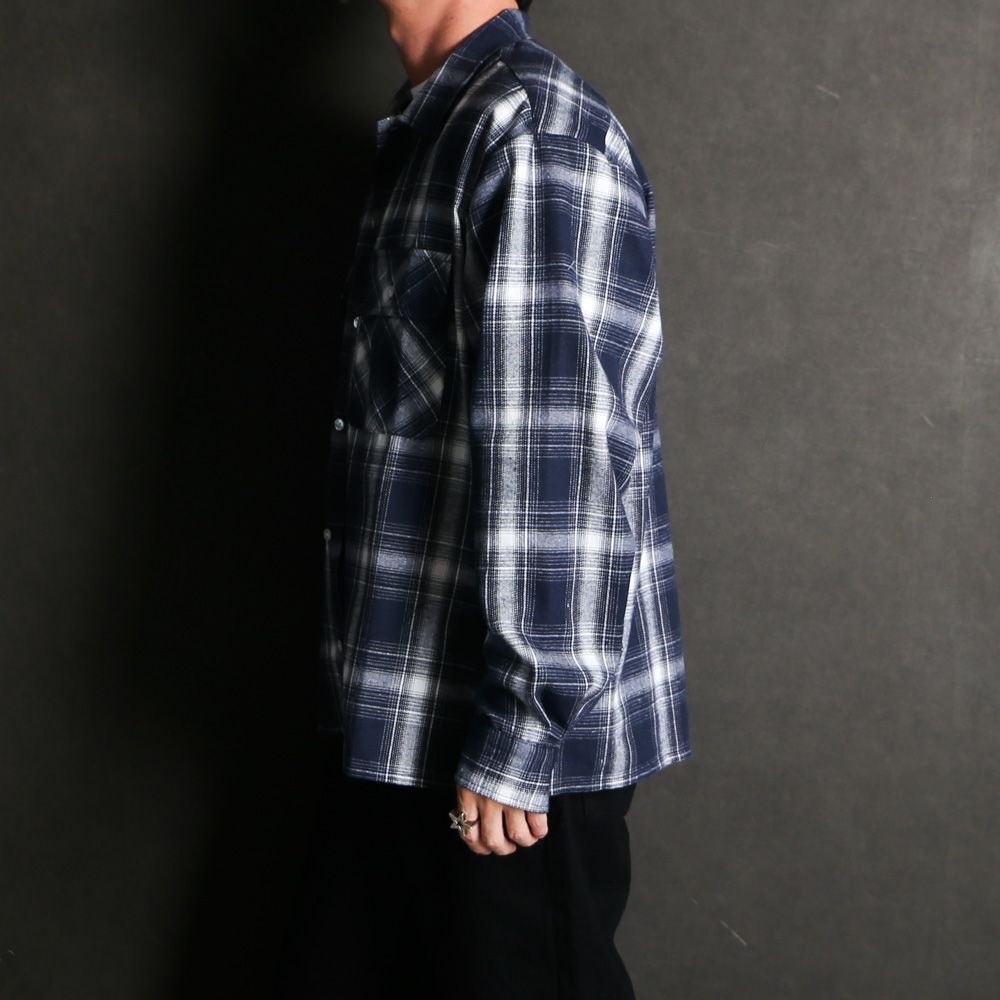 Ombre Check L/S Shirt (26ss) - Blue / オンブレチェックシャツ / HS-020526