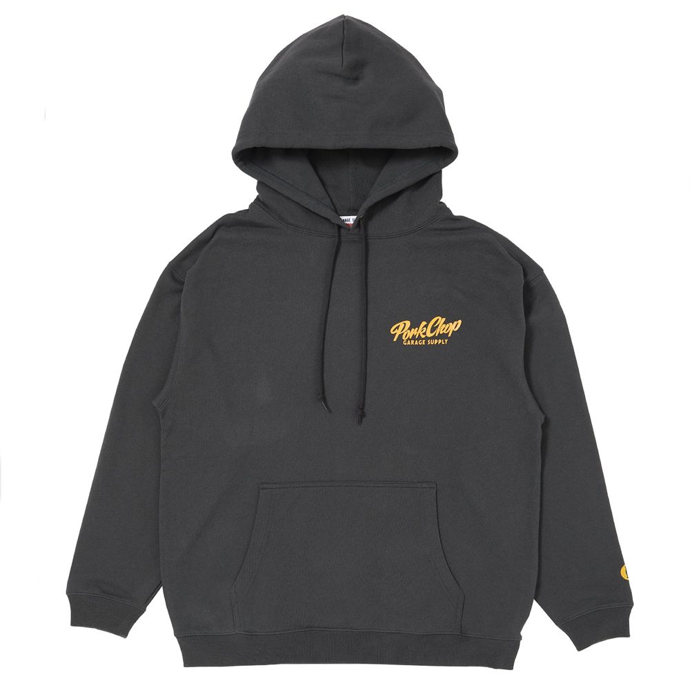 SCRIPT PORK HOODIE - ASH BLACK / プルオーバーパーカー