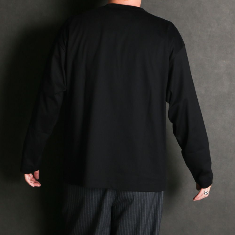 【ラスト1点-サイズ3】 COMFORT FIT Tee L/S - BLACK / オーガニックGIZA 80/3 天竺 サバイバルクロス® - コンフォートフィットTee L/S / A26A19CS01C