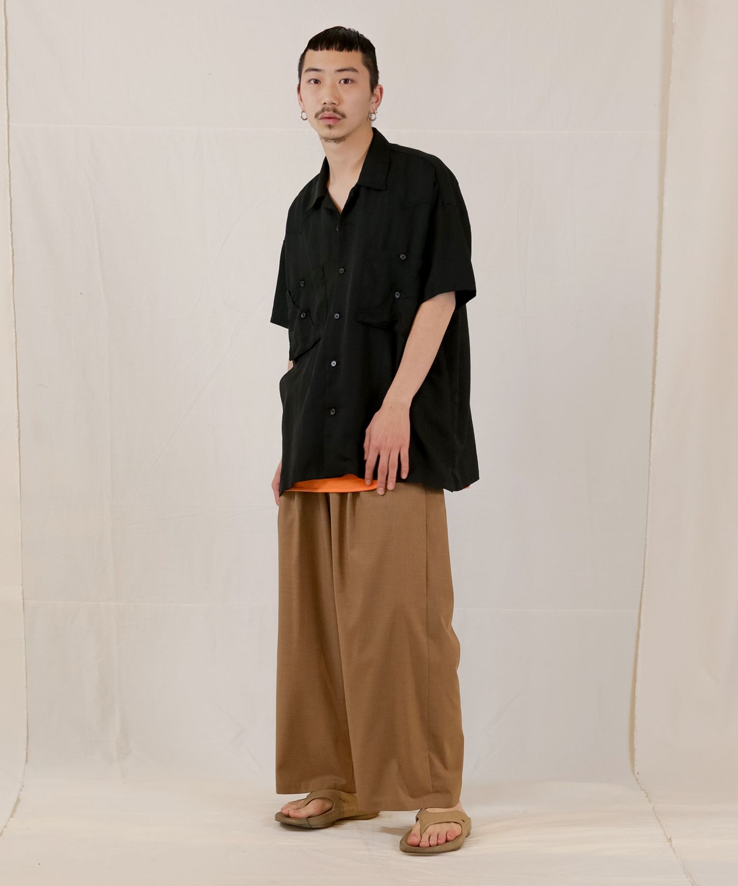TE TWILL WIDE WESTERN H/S SH / ウエスタンヨーク ワイドシルエットシャツ / 379116