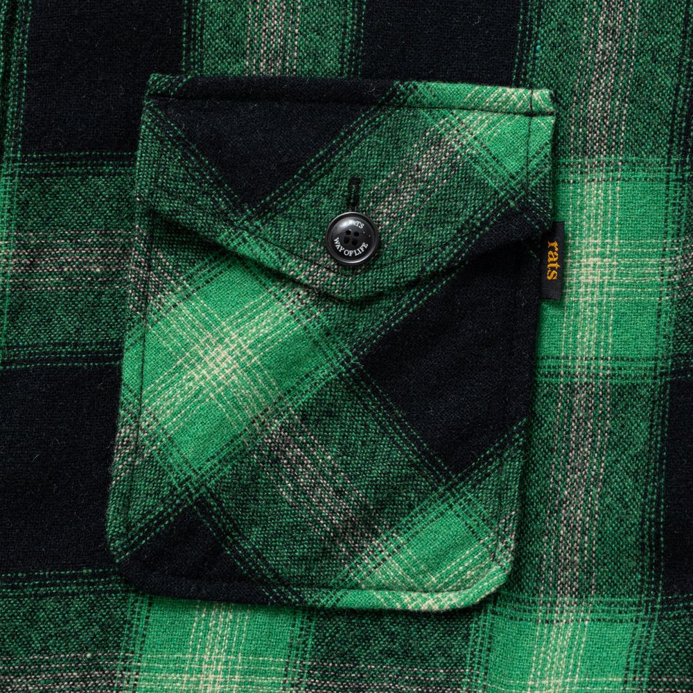 WOOL CHECK SHIRT JKT - GREEN / シャツジャケット / 25'RS-1104