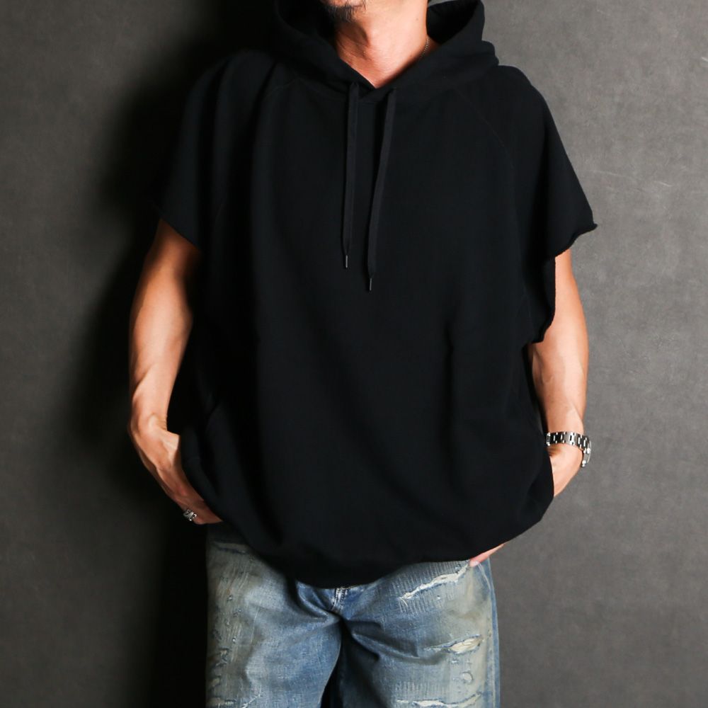 Cutoff Sleeve Big Hoodie / 2308-6003
