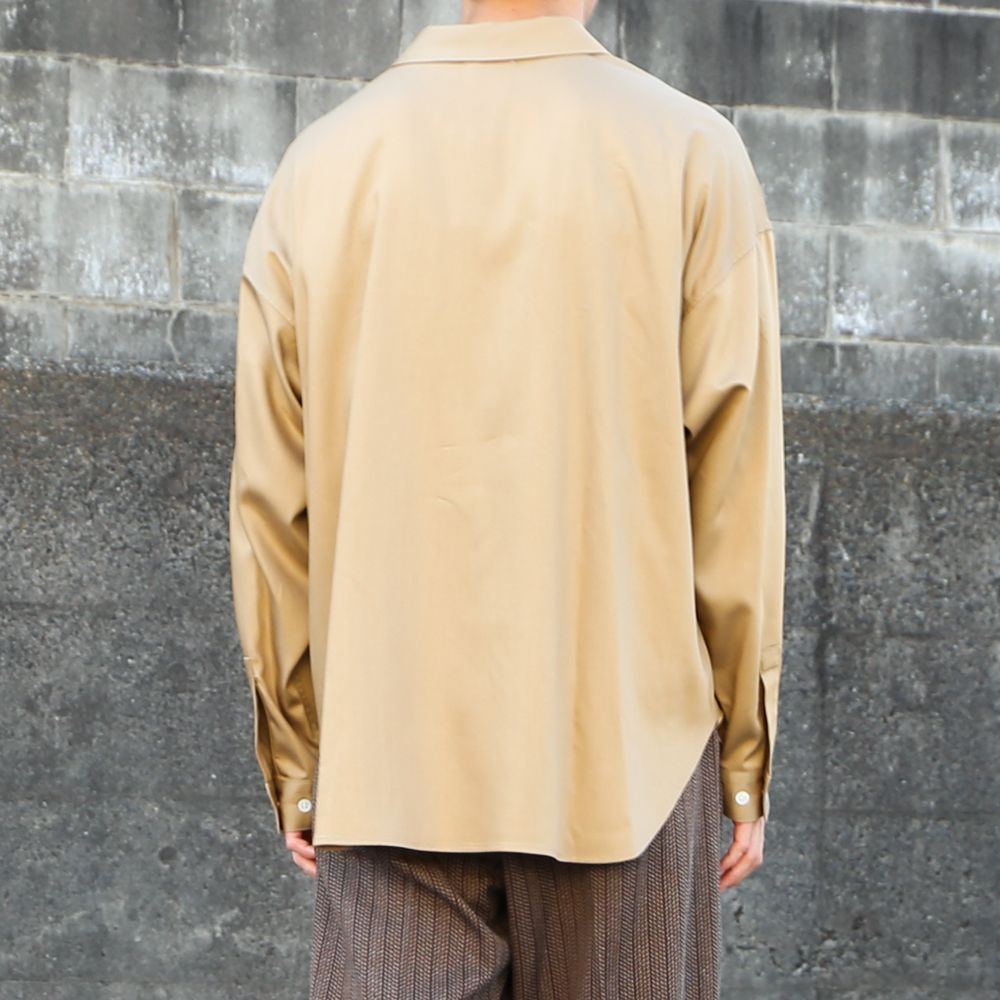 Regular fit big shirt - Rayon poly gabardine / レギュラーフィット ビッグシャツ ギャバジン / SN-411B