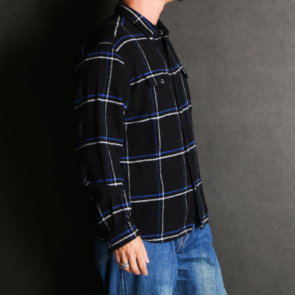 COTTON FLANNEL CHECK SHIRT - BLUE / チェックシャツ / 25'RS-0907