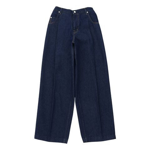 Wide denim slacks “One wash” / N0344OW