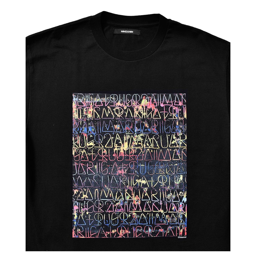 × baanai / "EXPERIMENTALISM" Black T-SH EXPERIMENTALISM T-SH / 2206-6003