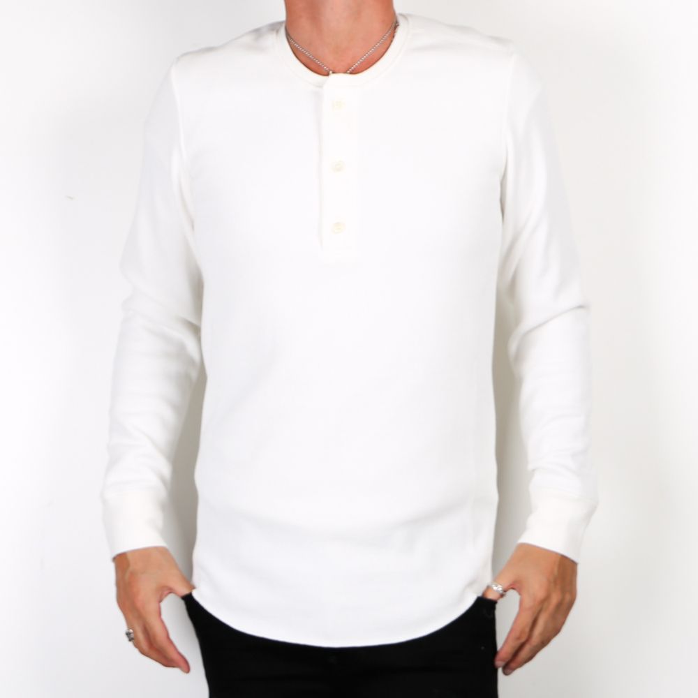 henley long-T(back boa) / ボアフリース ヘンリーネックTシャツ / 7907 lj88s