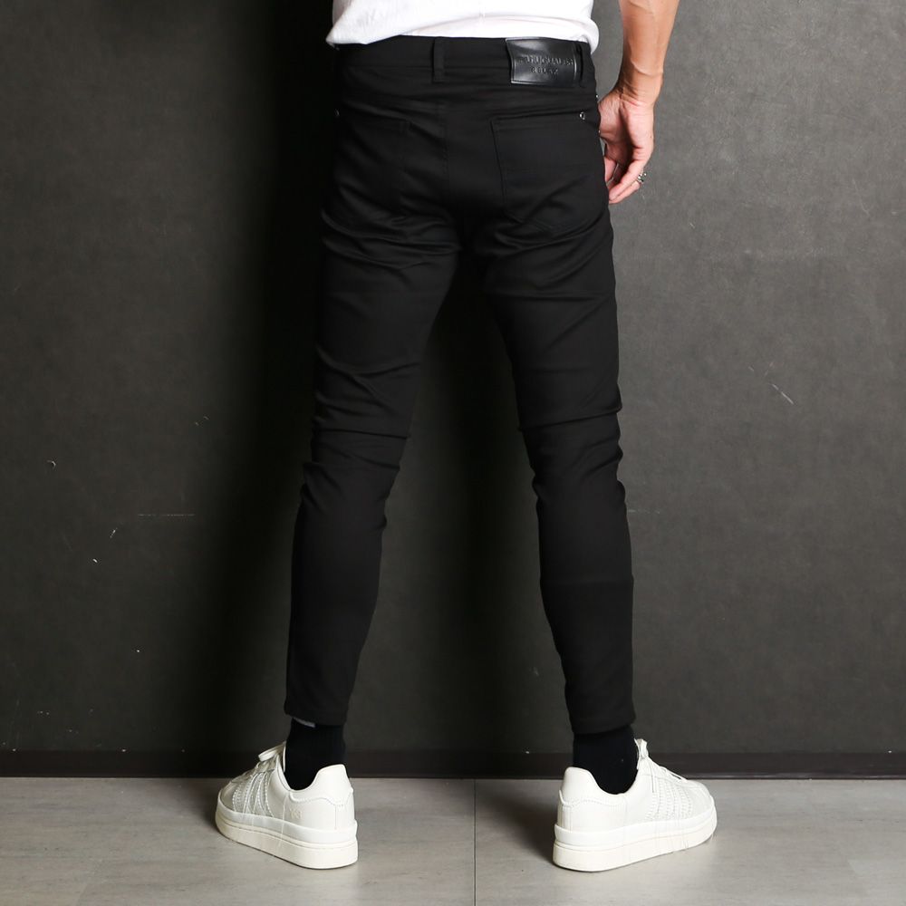 SKINNY PANTS - BLACK / グラデーションロゴ スキニーパンツ / USB-24052