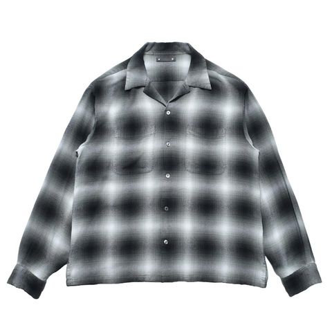 R.Flannel Ombre Open Collar SH - BLT / 2604-5002