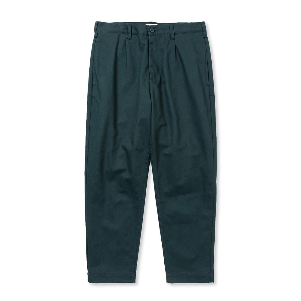 CALEE - VINTAGE TYPE CHINO CLOTH TUCK TROUSERS - GREEN / 1タック 