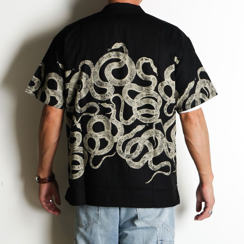 SNAKE PATTERN PANEL S/S SH / スネークパターン オープンカラーシャツ / CL-26SS004ULT