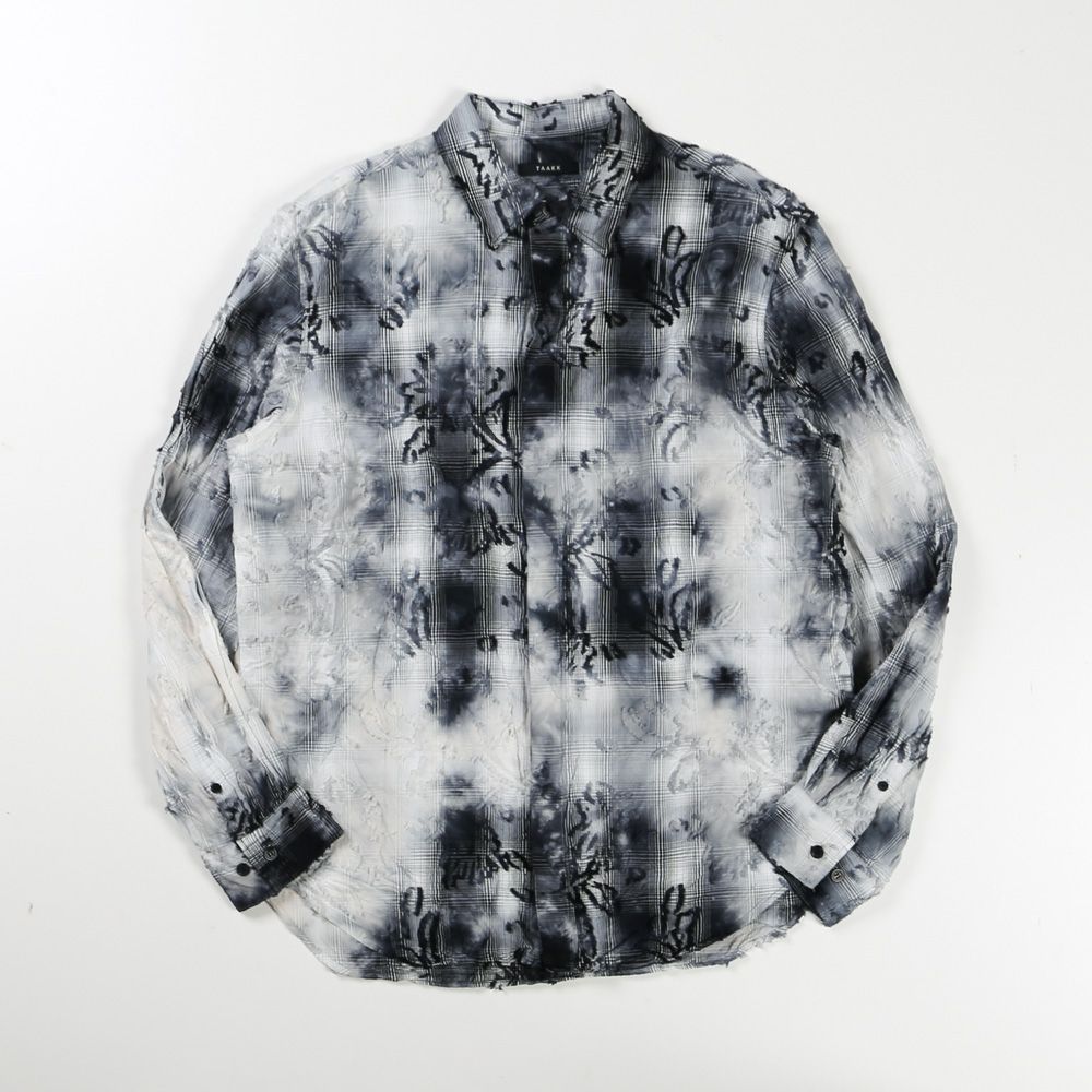 "Tie-Dye Check" Regular Shirt - Black / タイダイチェック レギュラーシャツ / TA26SS-SH023