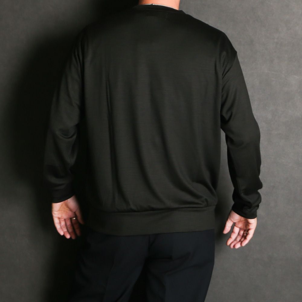 【ラスト1点-サイズ4】 Crew Neck L/S Tee - Dark Olive / スーパー100sウォッシャブルウール天竺 - クルーネック L/S Tee / M26C15CS03C