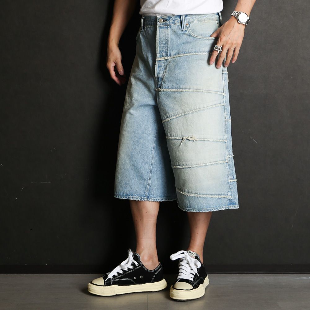 【ITZAVIBE】CHECK BANDING BERMUDA PANTS バミューダパンツ チェックバンディングバミューダパンツ - ライトグレー