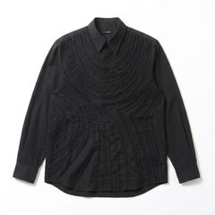 "Tape Embroidery" Embroidery Shirt - Black / レギュラーカラーシャツ / TA26AW-SH046