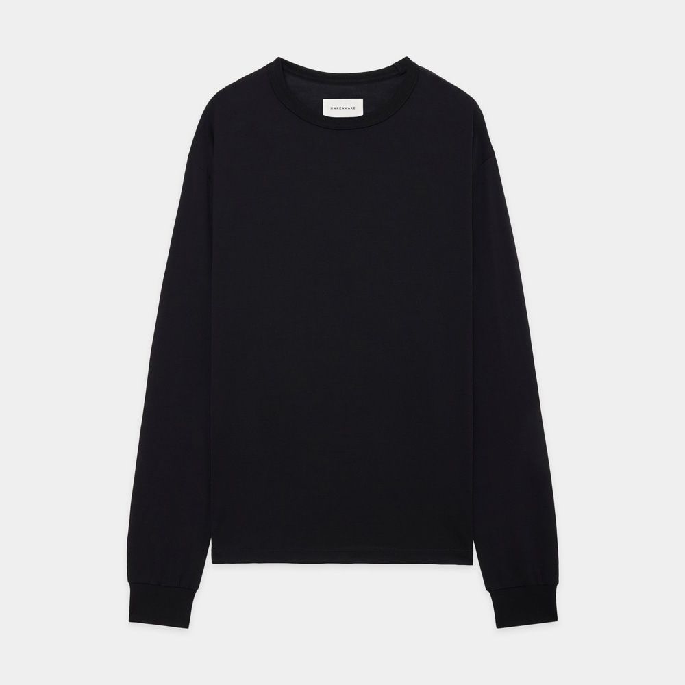 Relaxed Fit L/S Tee - Black / スーパー160sウール 防縮天竺 - リラックスドフィットL/S Tee / A26C12CS01C